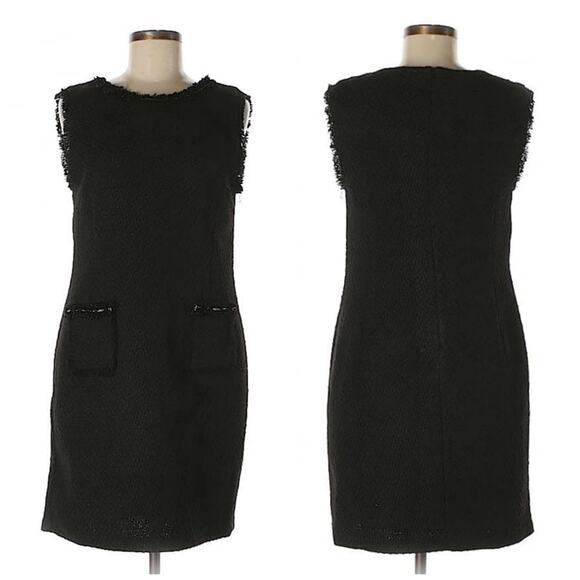 McGinn Black & Gold Tweed Sheath Dress Sz 10 - Picture 3 of 3